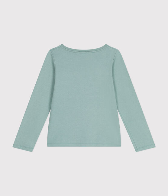 T-shirt a maniche lunghe a costine bambina verde PAUL
