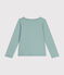 T-shirt a maniche lunghe a costine bambina verde PAUL