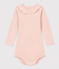 Body in cotone a manica lunga con collaretto rosa SALINE
