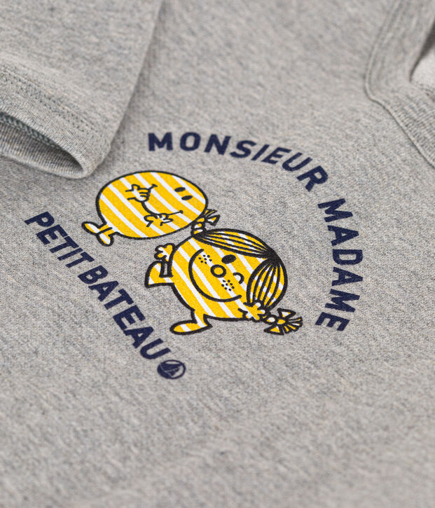 Maglia Monsieur Madame in tessuto felpato neonato grigio