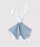 Doudou a costine, il tessuto emblematico di Petit Bateau. blu ACIER/bianco MARSHMALLOW