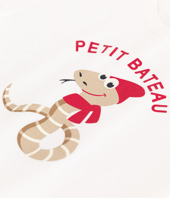 T-shirt a maniche corte in jersey sottile bambino bianco MARSHMALLOW