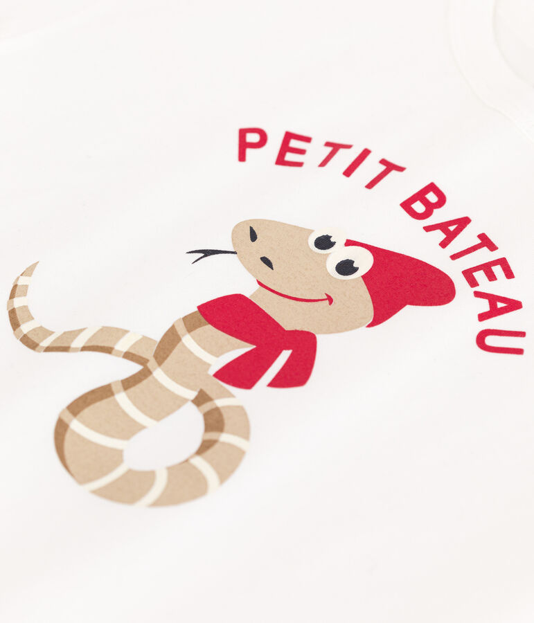 T-shirt a maniche corte in jersey sottile bambino bianco