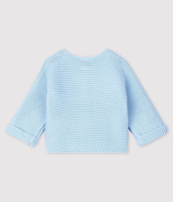 Cardigan bebè in tricot di cotone biologico blu TOUDOU