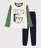 Pigiama bambino unisex in cotone blu SMOKING/bianco MULTICO
