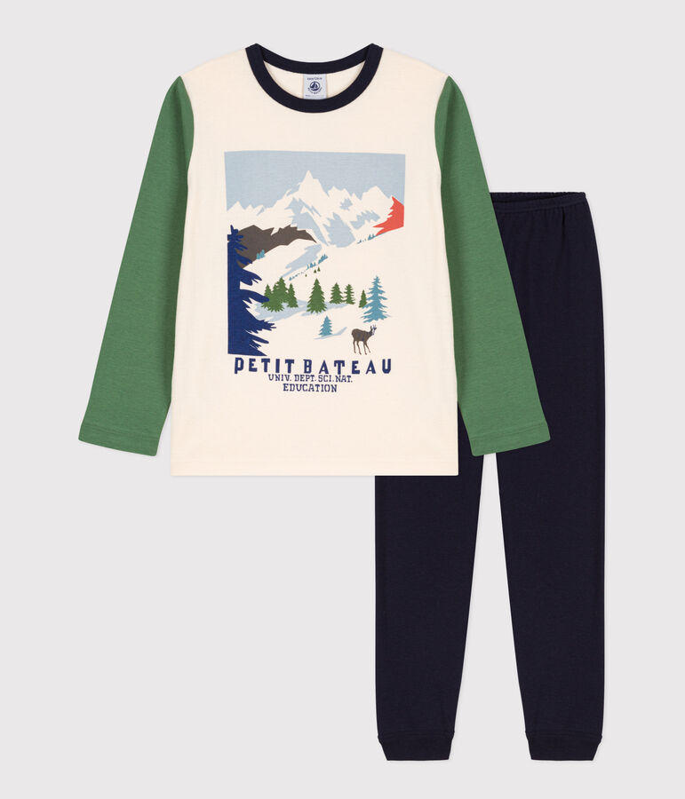 Pigiama bambino unisex in cotone blu/multicolore