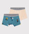 Confezione da 2 boxer bambino in cotone motivo snowboard variante 1