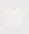 Abito con colletto in maglia tinta unita neonata bianco