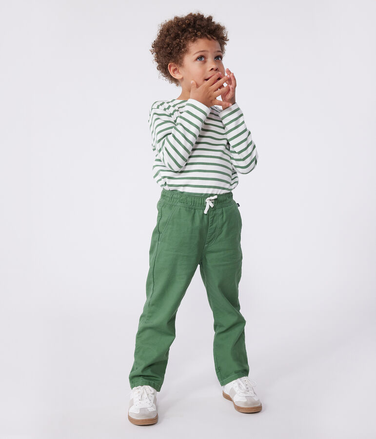Pantaloni in cotone bambino verde