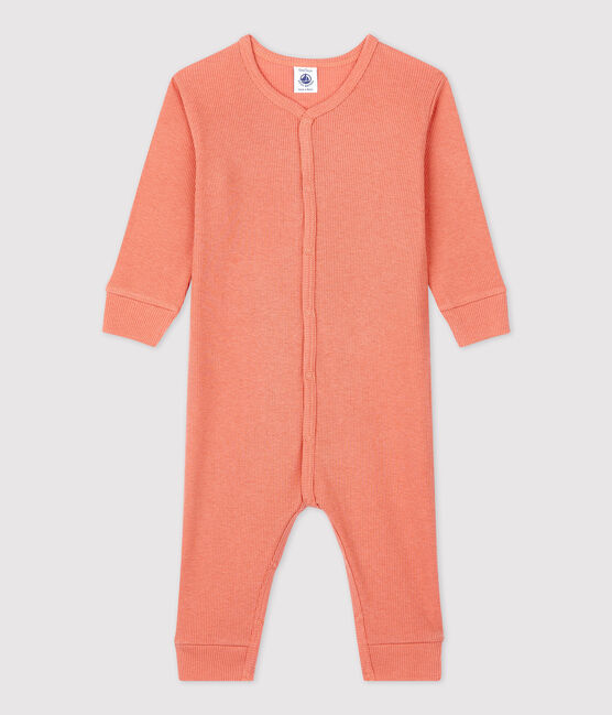 Tutina pigiama senza piedi bebè in cotone e lyocell rosa PAPAYE