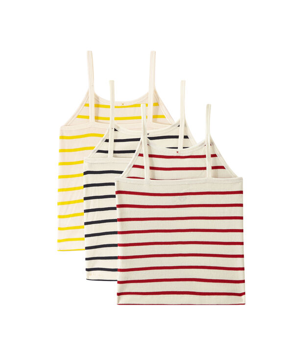 Questo lotto di 3 canotte bambina bianco