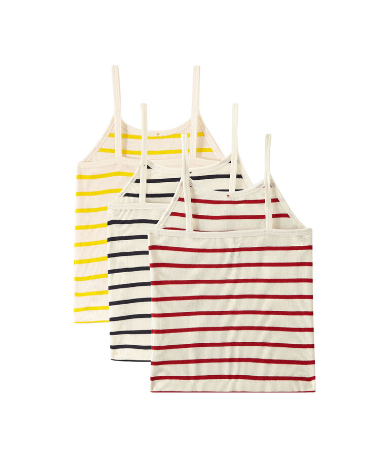 Questo lotto di 3 canotte bambina bianco LOT