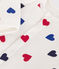 Tutina lunga satinata in cotone neonato bianco MARSHMALLOW/bianco MULTICO