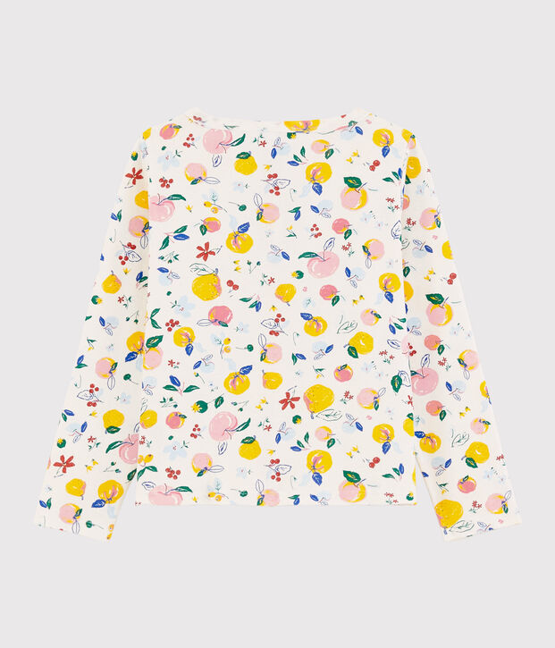 Cardigan in cotone bambina bianco/multicolore