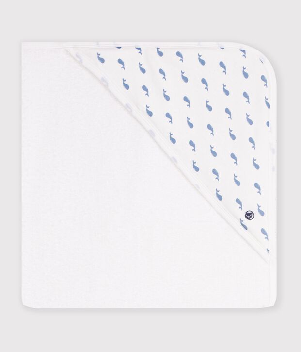 Asciugamano quadrato da bagno in cotone neonato blu/blu