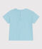 T-shirt a maniche corte in cotone tinta unita neonato blu AQUATIC