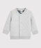 Cardigan bebè maschio in tubique grigio BELUGA CHINE