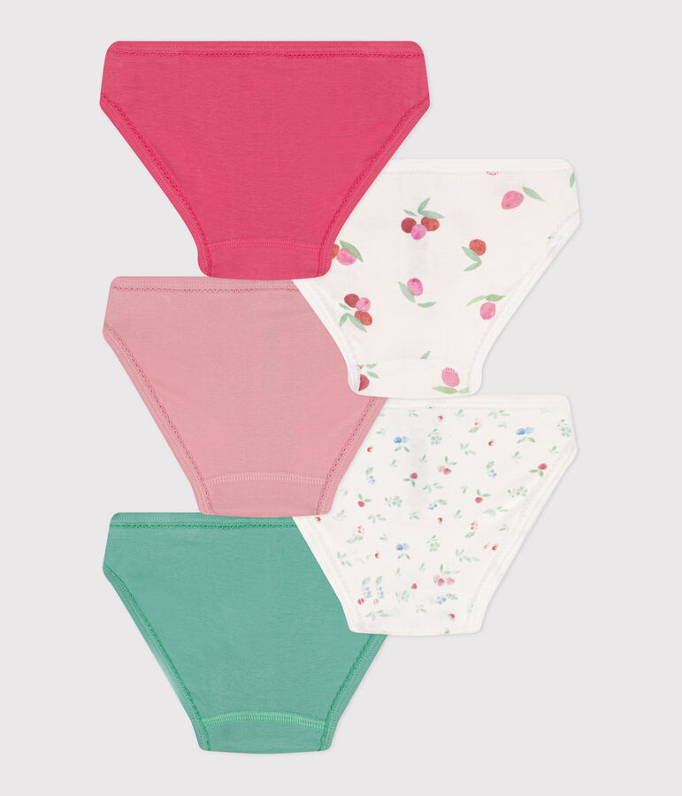 Confezione da 5 slip in cotone con frutti stampati bambina multicolore