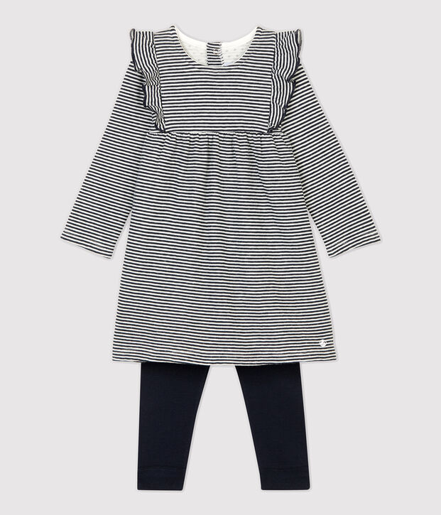 Completo due pezzi beb&egrave;. blu/bianco