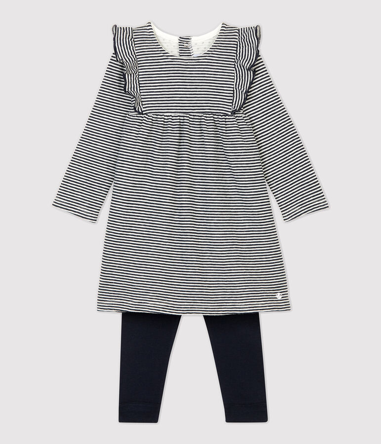 Completo due pezzi beb&egrave;. blu/bianco