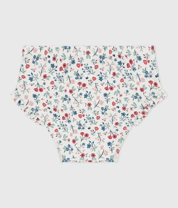 Slip da bagno a volant con stampa a fiori neonato bianco/multicolore