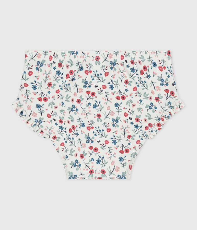 Slip da bagno a volant con stampa a fiori neonato bianco/multicolore