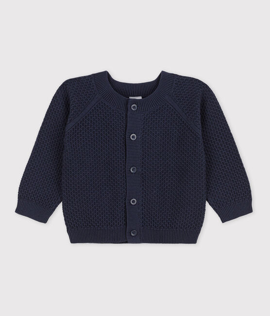 Cardigan in maglia di cotone per neonati blu SMOKING