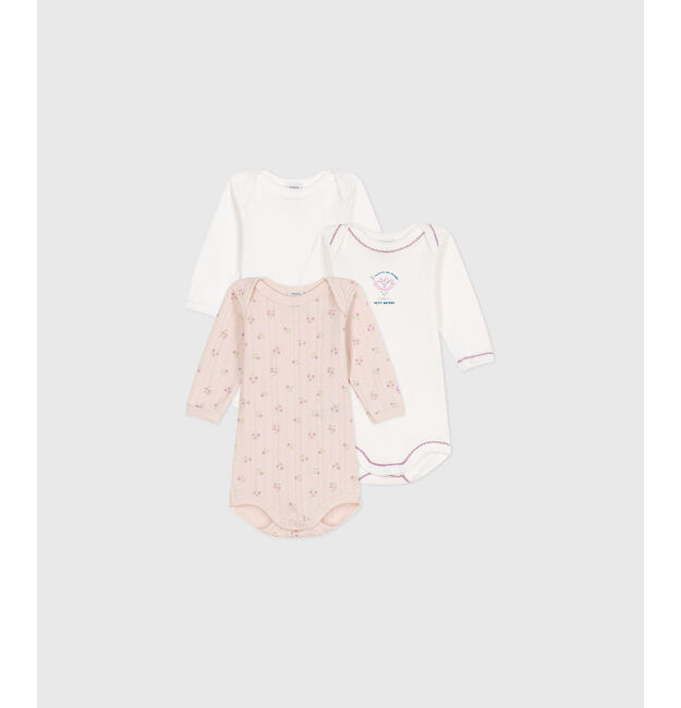 Lot de bodies manches longues en coton multicolore