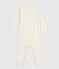 Body lungo in lana e cotone neonato ECRU 08163