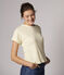 T-shirt in cotone/lino tinta unita Donna bianco MARSHMALLOW