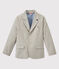 Blazer bambino in tessuto rigato grigio MINERAI/bianco LAIT