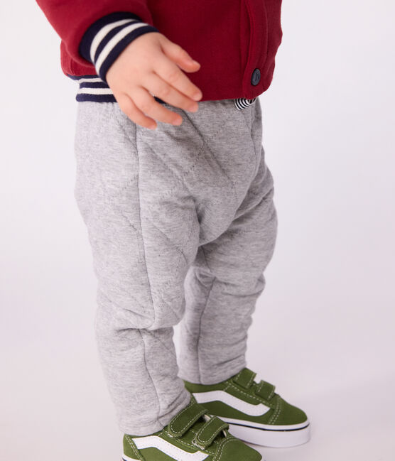 Pantaloni in cotone spesso tinta unita neonato grigio FUMEE CHINE