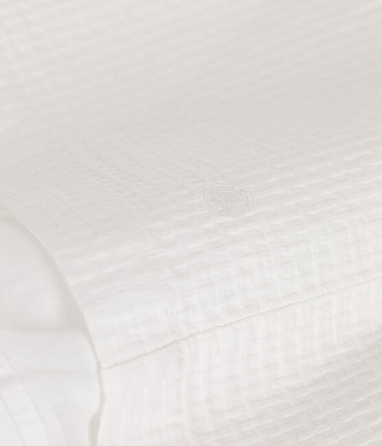 Abito smanicato in cotone operato bambina bianco MARSHMALLOW