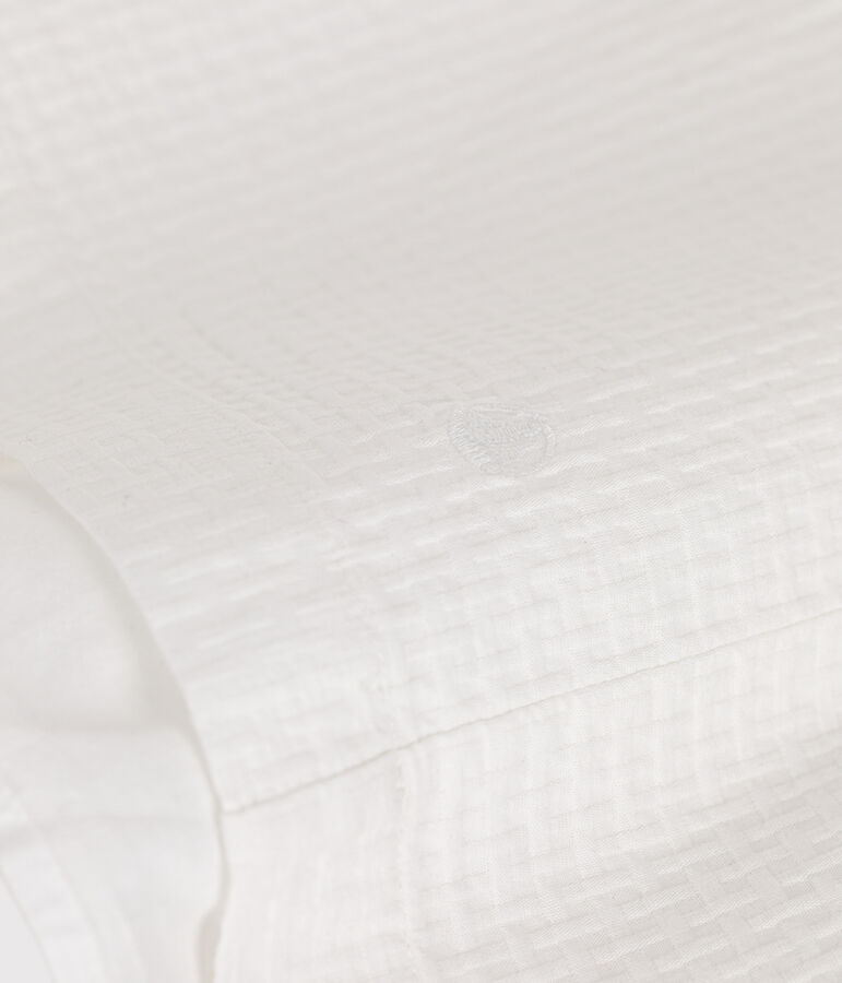 Abito smanicato in cotone operato bambina bianco