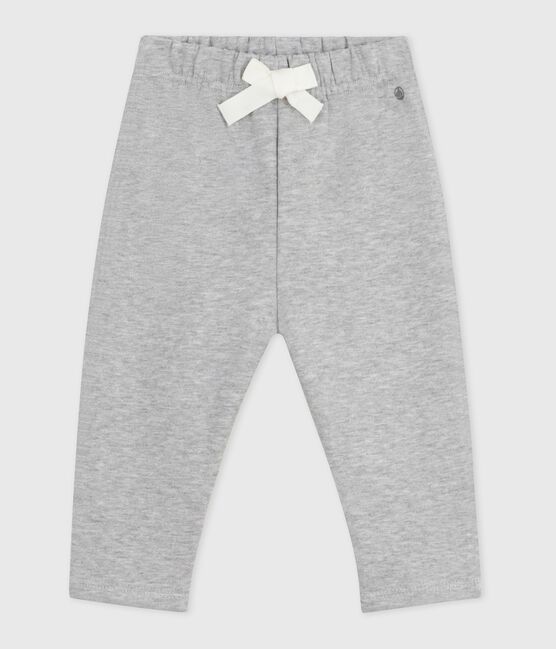 Pantaloni in cotone tinta unita neonato grigio FUMEE CHINE