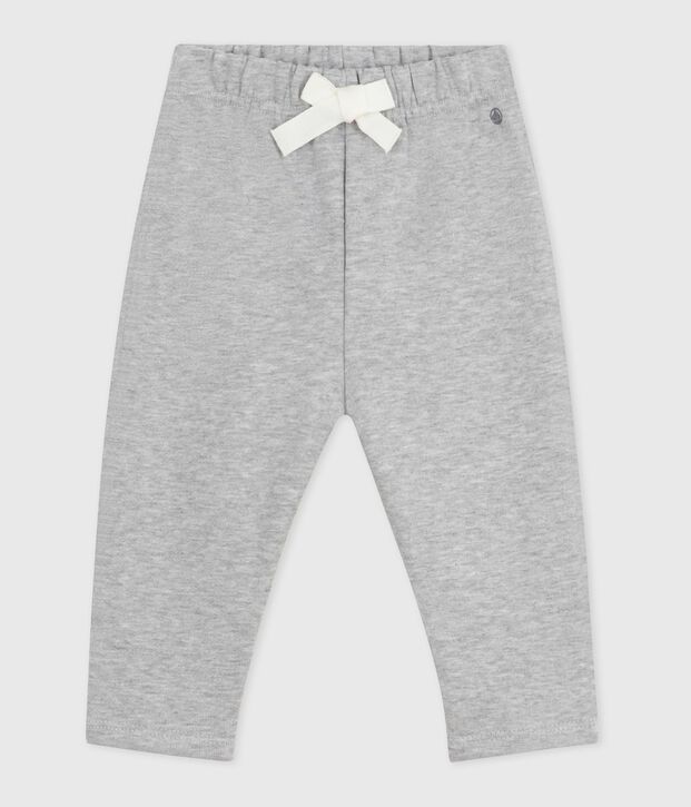 Pantaloni in cotone tinta unita neonato grigio