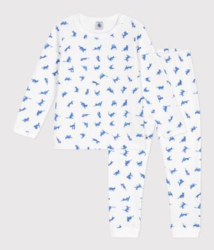 Pigiama in cotone con stampa di gatti bambino bianco/multicolore