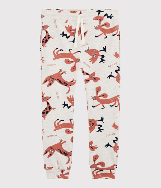 Pantaloni joggers in molleton bambina beige MONTELIMAR/bianco MULTICO