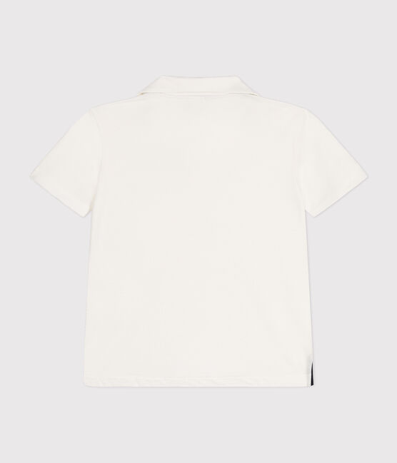 Polo a maniche corte in cotone bambino bianco MARSHMALLOW
