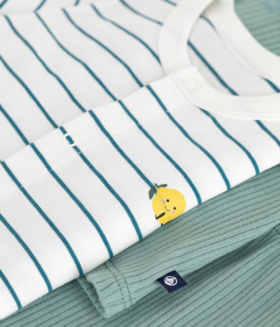 Completo nascita tre pezzi in cotone e T-shirt a righe con limone PAUL/ MULTICO