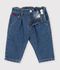 Pantaloni in denim tinta unita con cuore ricamato neonato blu