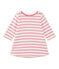 Abito bebé bambina rigato bianco MARSHMALLOW/rosa PETAL