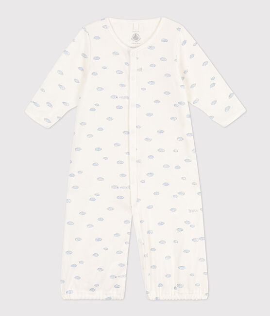 Tutina e sacco nanna con stampa in cotone bianco MARSHMALLOW/ EDNA