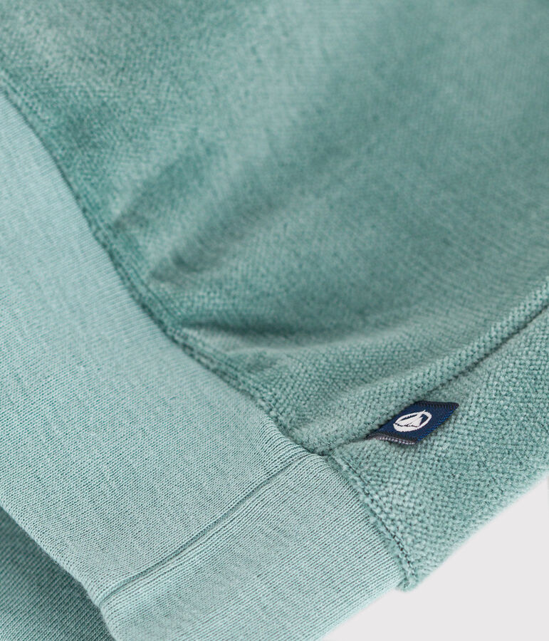 Felpa in spugna bouclette tinta unita bambina verde