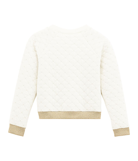 Felpa per bambina bianco MARSHMALLOW/giallo DORE