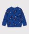 Felpa in cotone con stampa animalier bambino blu/multicolore