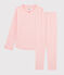 Pigiama millerighe bambina a costine rosa GRETEL/bianco MARSHMALLOW