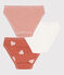 Confezione da 3 slip cuore bambina in cotone  variante 1