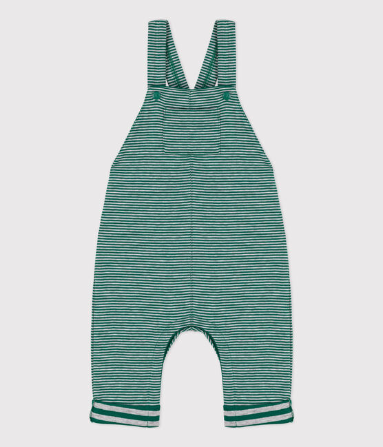 Salopette lunga neonato millerighe in tubique EVERGREEN/ FUMEE