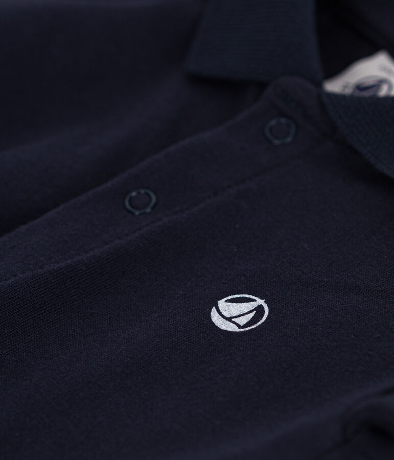 Polo beb&egrave; in cotone a manica corta blu